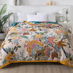 Flowers Cotton Blanket Bedspread Cooling Quilt