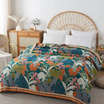 Flowers Cotton Blanket Bedspread Cooling Quilt