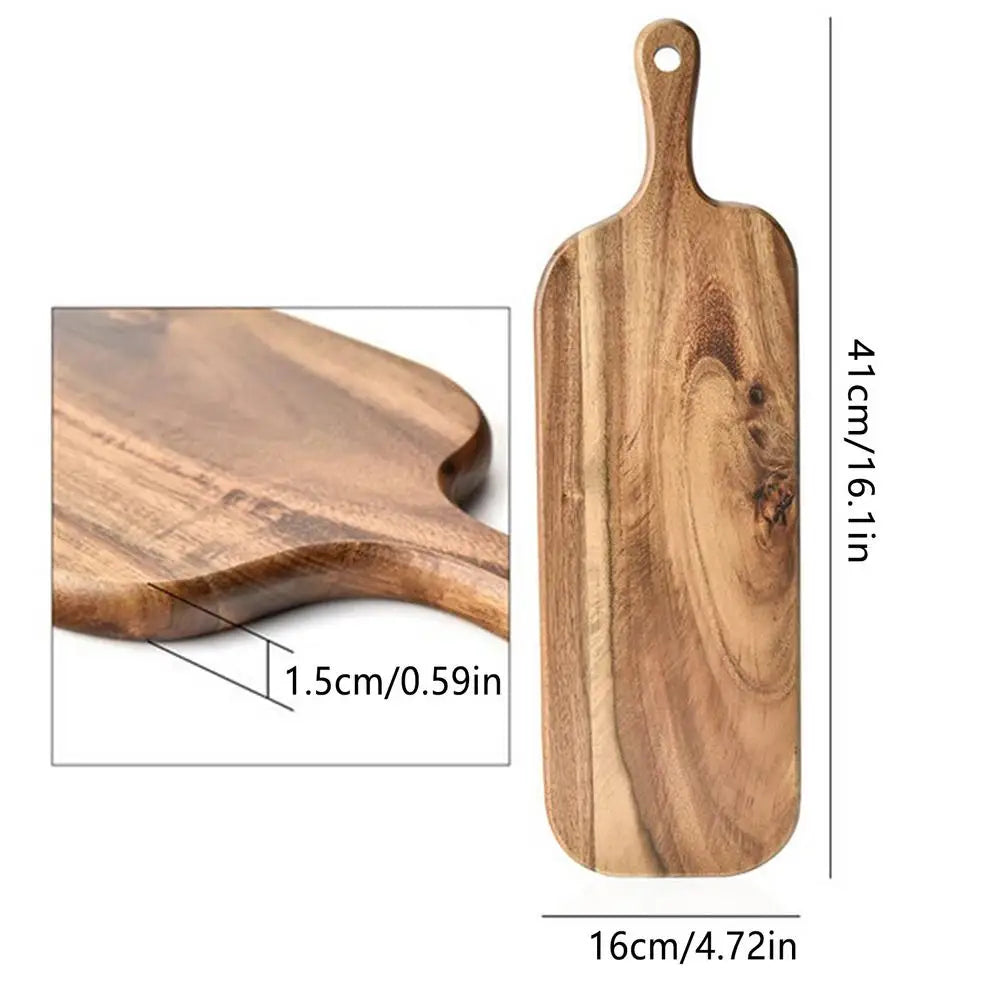 Wooden Cutting Boards for Kitchen Wooden Charcuterie Board with Handle Double-Sided Serving Plates for Kitchen Cheese Commercial