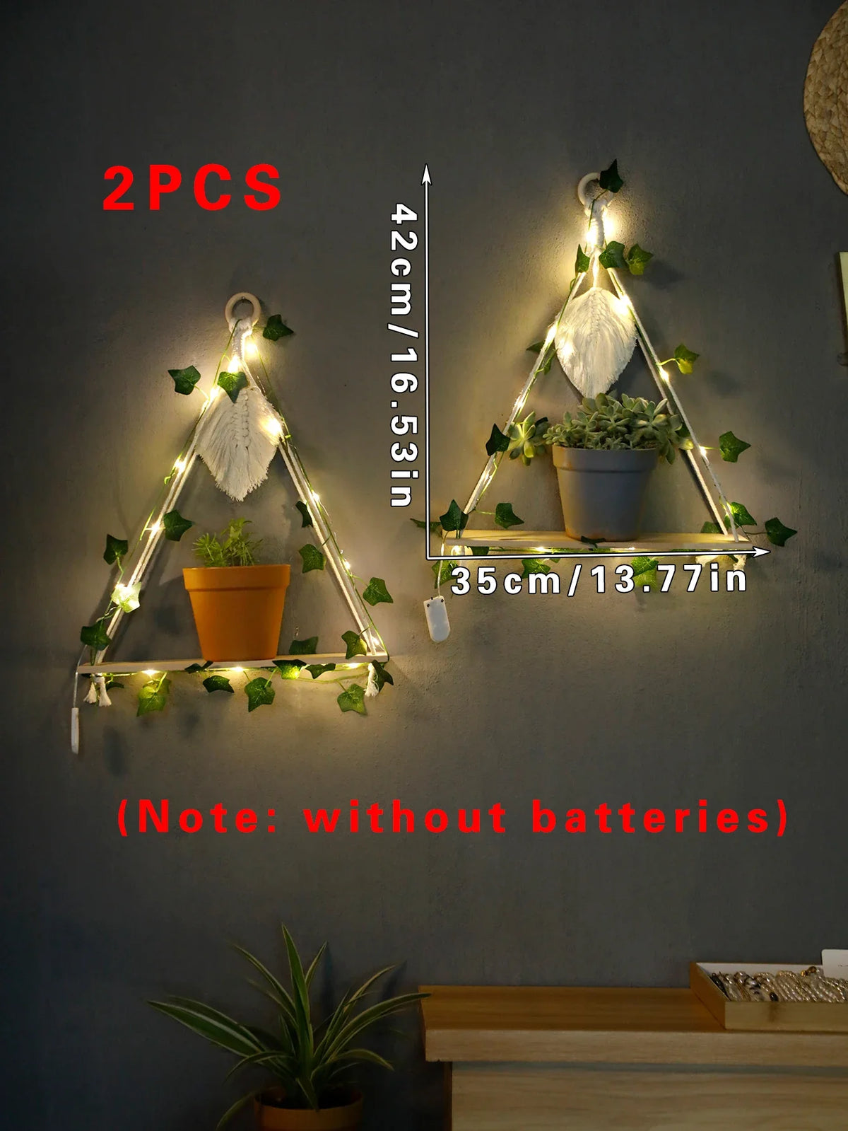 Mensola in legno con decorazione a foglia appesa, mensola LED decorativa, arredamento estetico per stanza, mensole galleggianti, espositore da parete per soggiorno