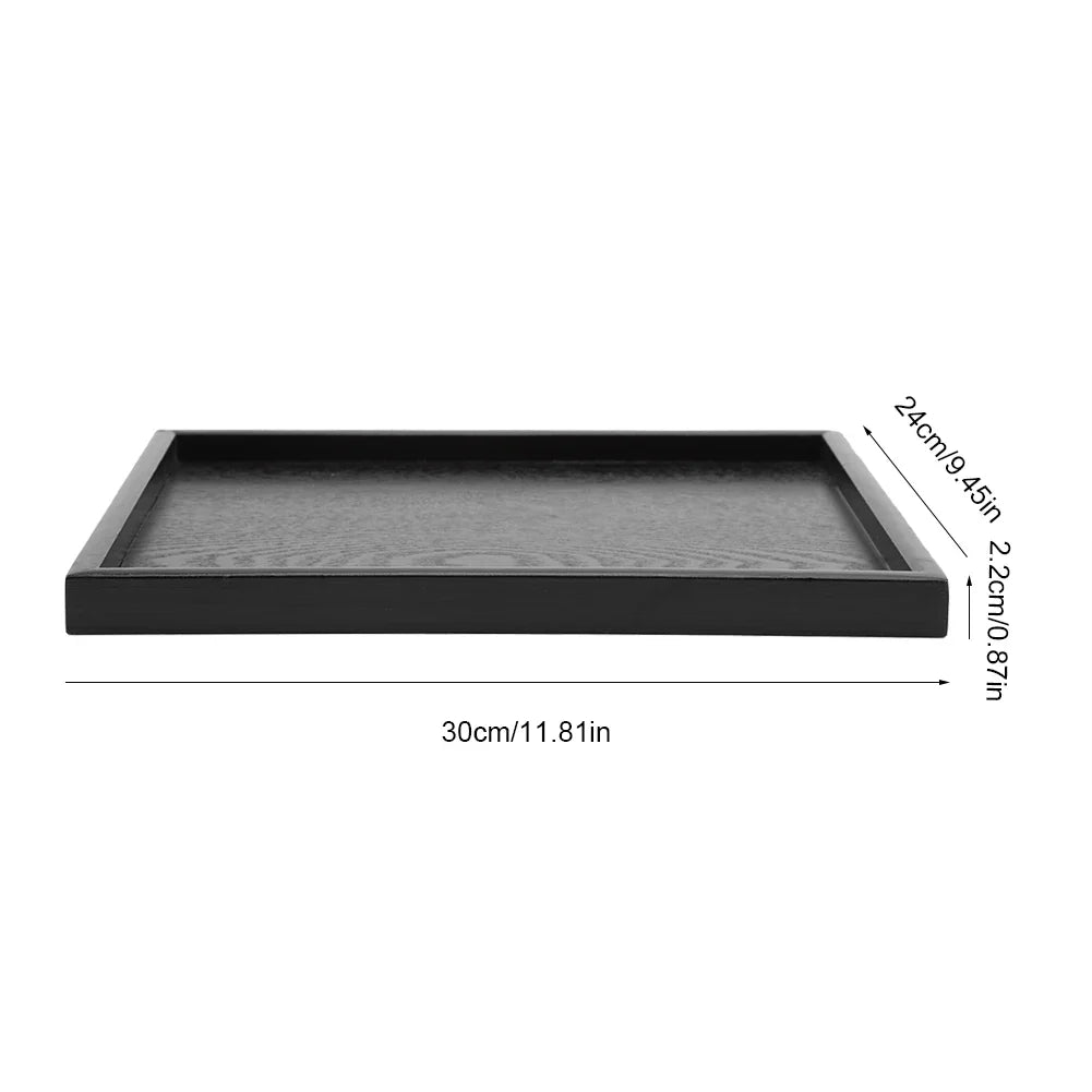 Plateau à thé en bois rectangulaire, bois massif, plateau de service pour thé, café, snacks, repas pour maison, hôtels, restaurants, cantines