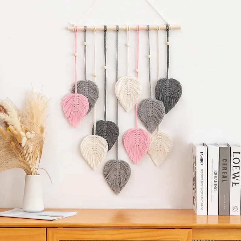 Modern Boho Leaf Macrame Wall Hanging