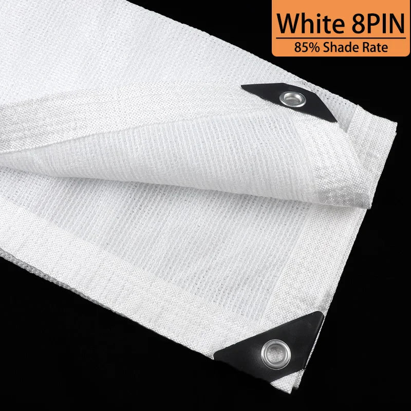 Plasă albă de umbrire din HDPE, anti-UV – copertină pentru grădină
