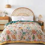 Flowers Cotton Blanket Bedspread Cooling Quilt