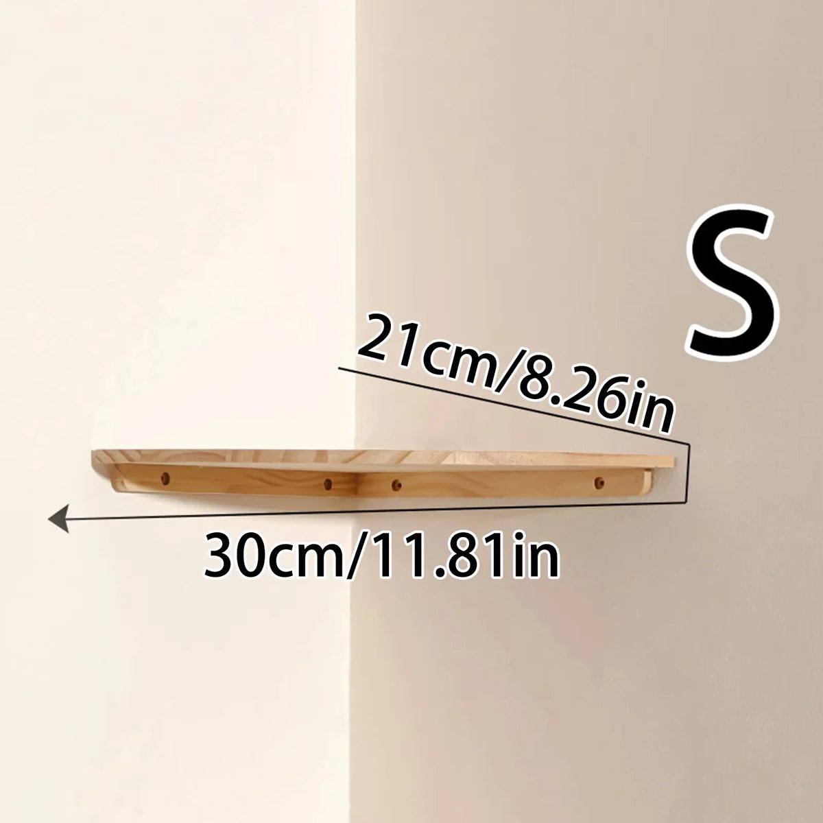 Mensole angolari da parete in legno, mensola galleggiante rotonda da parete, mensola angolare montata per camera da letto, soggiorno e cucina