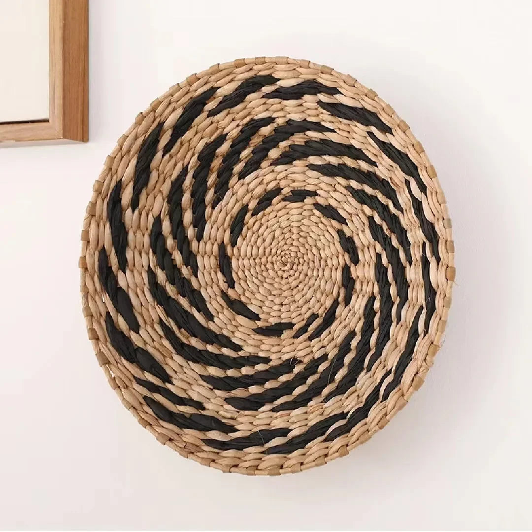 Panier mural tissé bohème