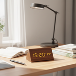 LED Wooden Clock With Voice-Activated Display