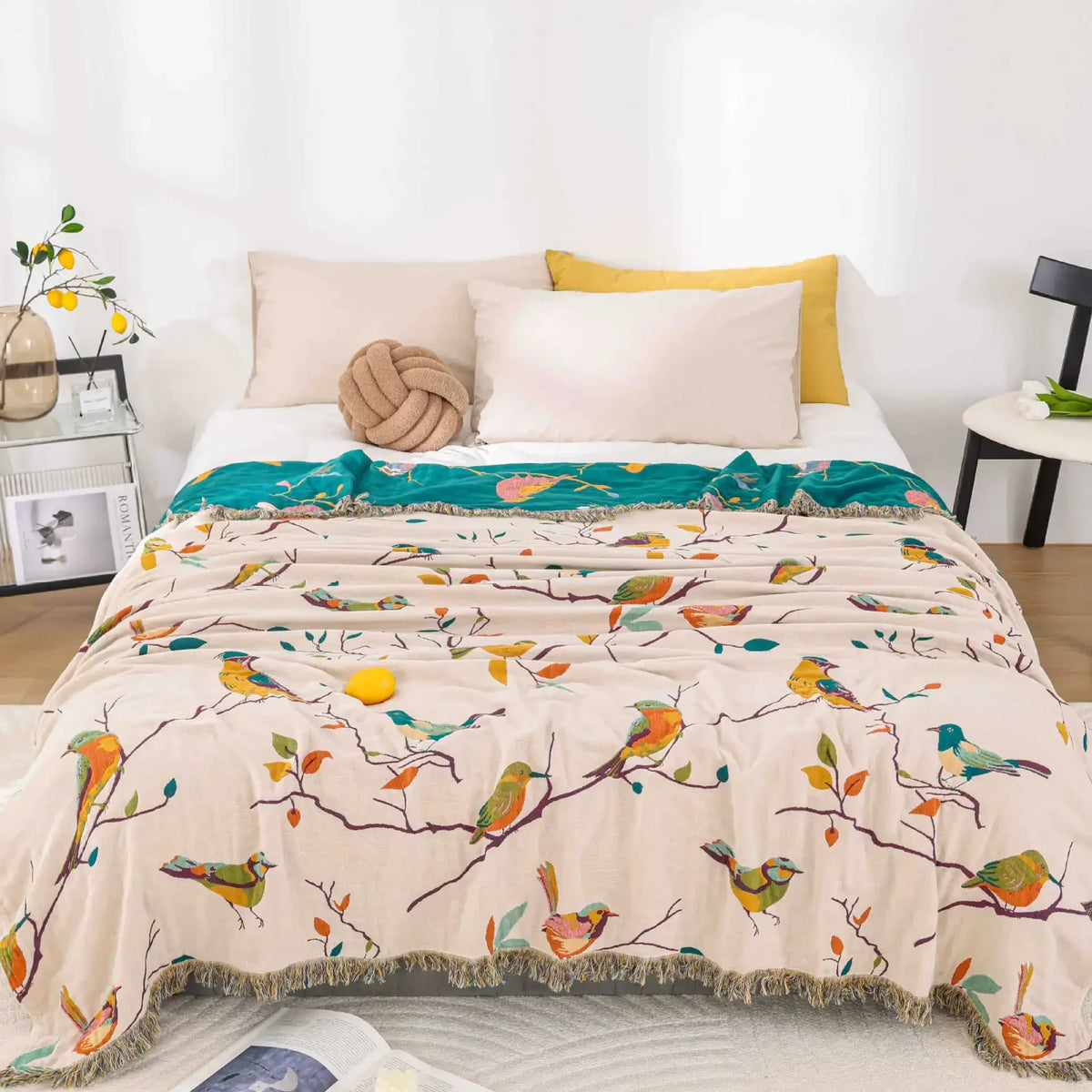 Flowers Cotton Blanket Bedspread Cooling Quilt