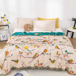 Flowers Cotton Blanket Bedspread Cooling Quilt