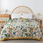 Flowers Cotton Blanket Bedspread Cooling Quilt