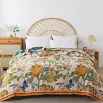 Flowers Cotton Blanket Bedspread Cooling Quilt