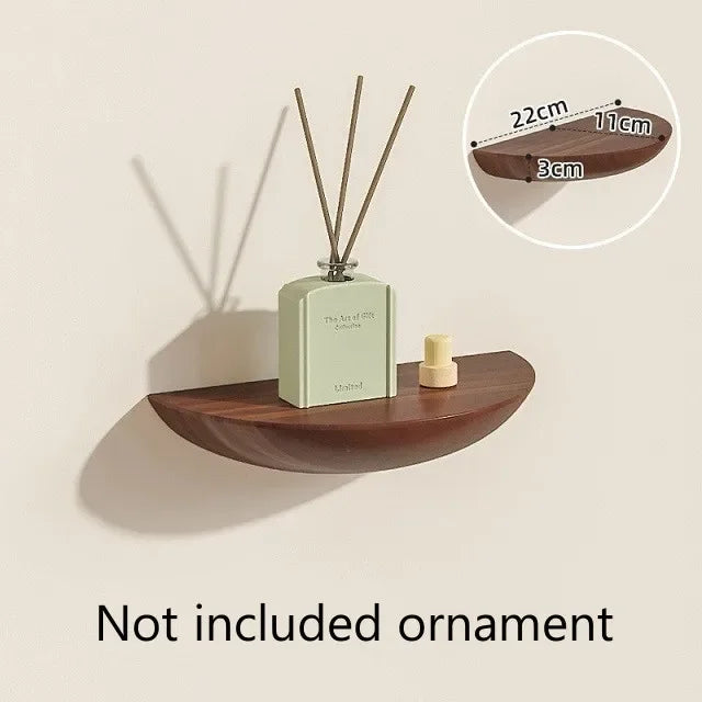 Mensole da parete semicircolari in legno massiccio, sfondo ingresso, organizzatori decorativi galleggianti, portaoggetti per camera da letto e cucina