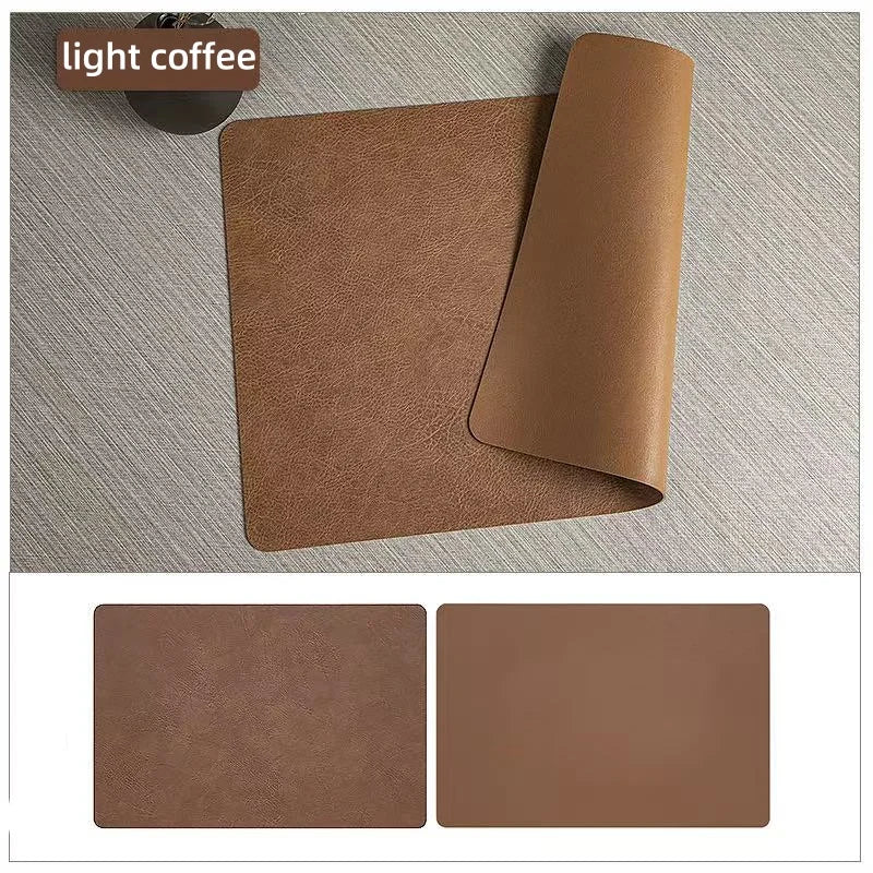 Tovagliette quadrate in similpelle per cucina e sala da pranzo, sottopiatto isolante per ristorante, set da 1/4/6 pezzi