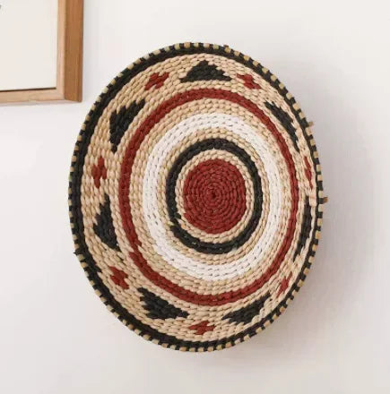 Panier mural tissé bohème