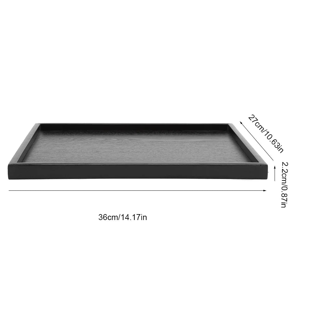 Plateau à thé en bois rectangulaire, bois massif, plateau de service pour thé, café, snacks, repas pour maison, hôtels, restaurants, cantines