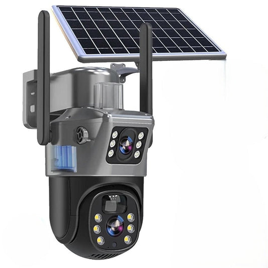 Dual-Linsen Solar-Sicherheitskamera für vollständige Abdeckung  