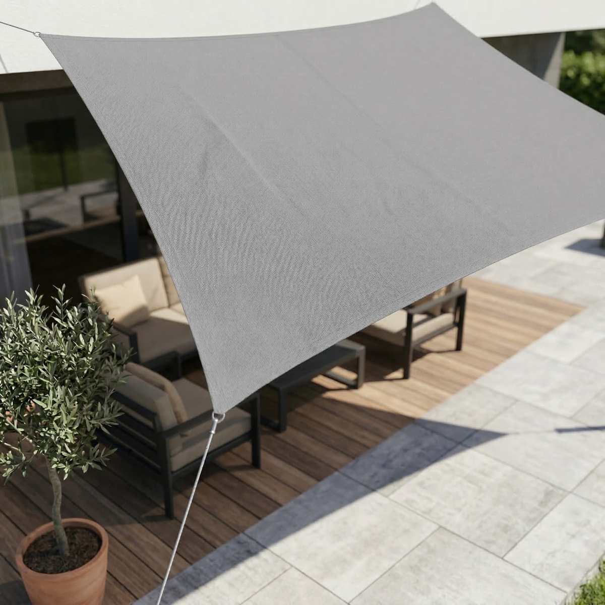 Sombrilla rectangular impermeable para comodidad en todo clima