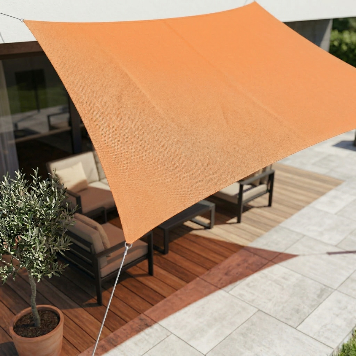 Sombrilla rectangular impermeable para comodidad en todo clima
