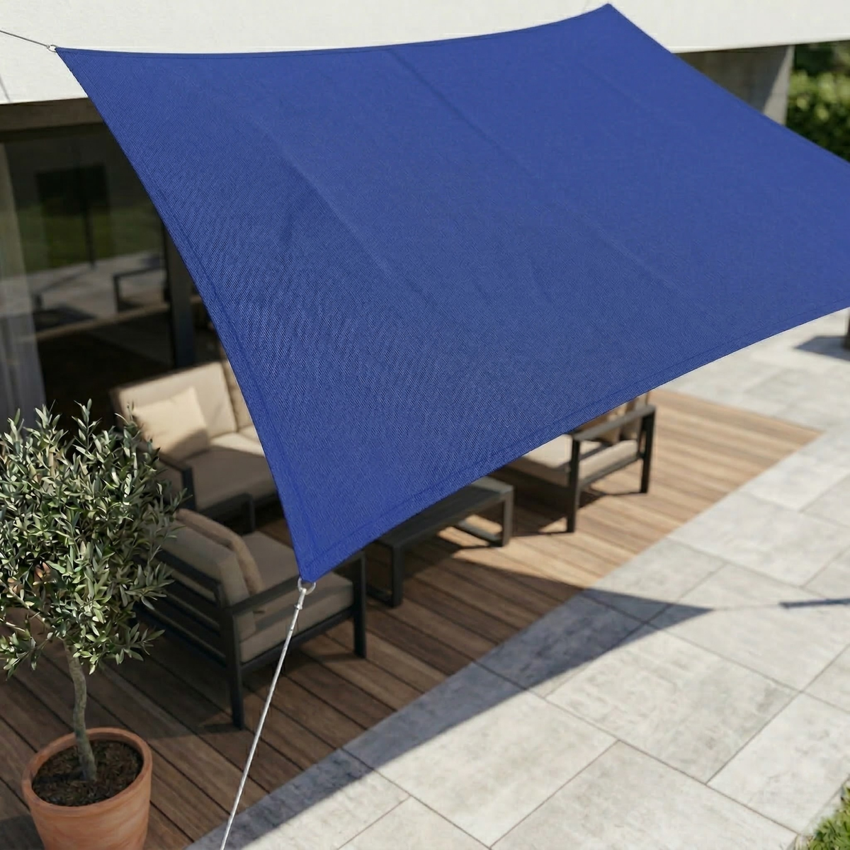 Sombrilla rectangular impermeable para comodidad en todo clima