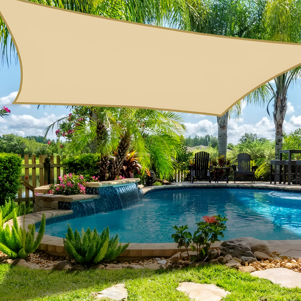 Sombrilla rectangular impermeable para comodidad en todo clima