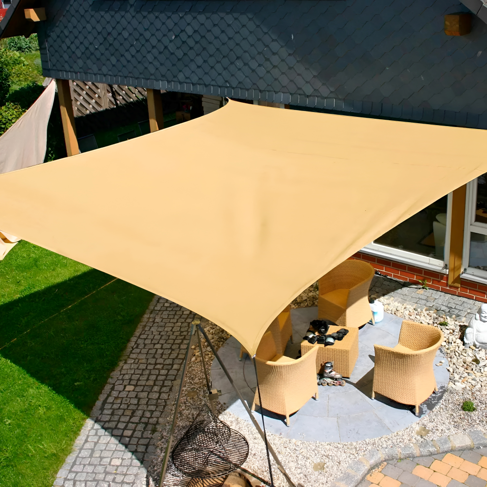 Sombrilla rectangular impermeable para comodidad en todo clima