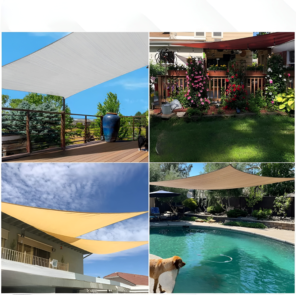 Sombrilla rectangular impermeable para comodidad en todo clima