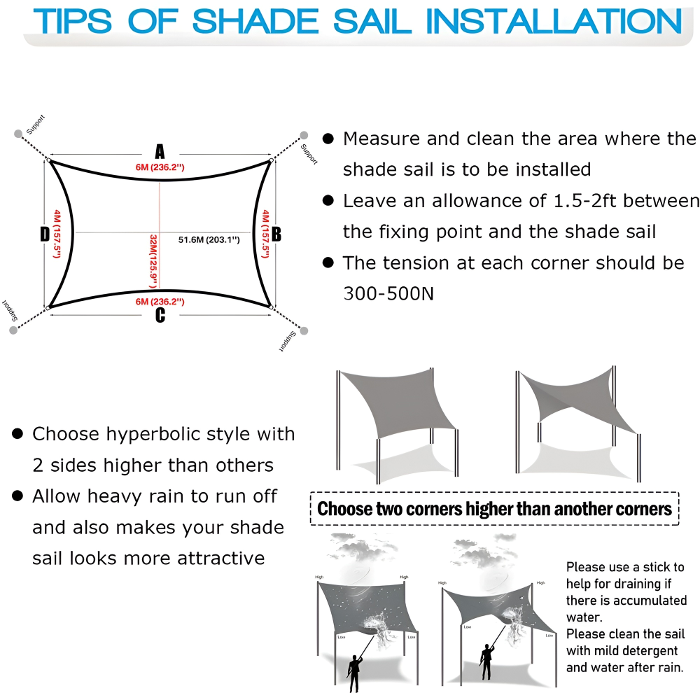 Sombrilla rectangular impermeable para comodidad en todo clima