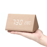 WOODSENSE – LED-Holz-Uhr mit Sprachsteuerung für stilvolle Zeitanzeige