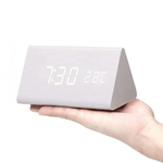 LED Wooden Clock With Voice-Activated Display