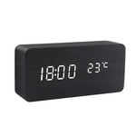 LED Wooden Clock With Voice-Activated Display