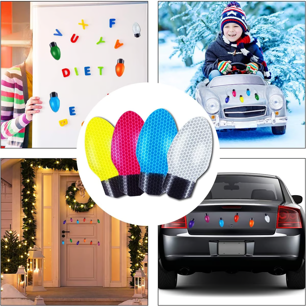 Reflective Holiday Table Lights With Magnetic Glow