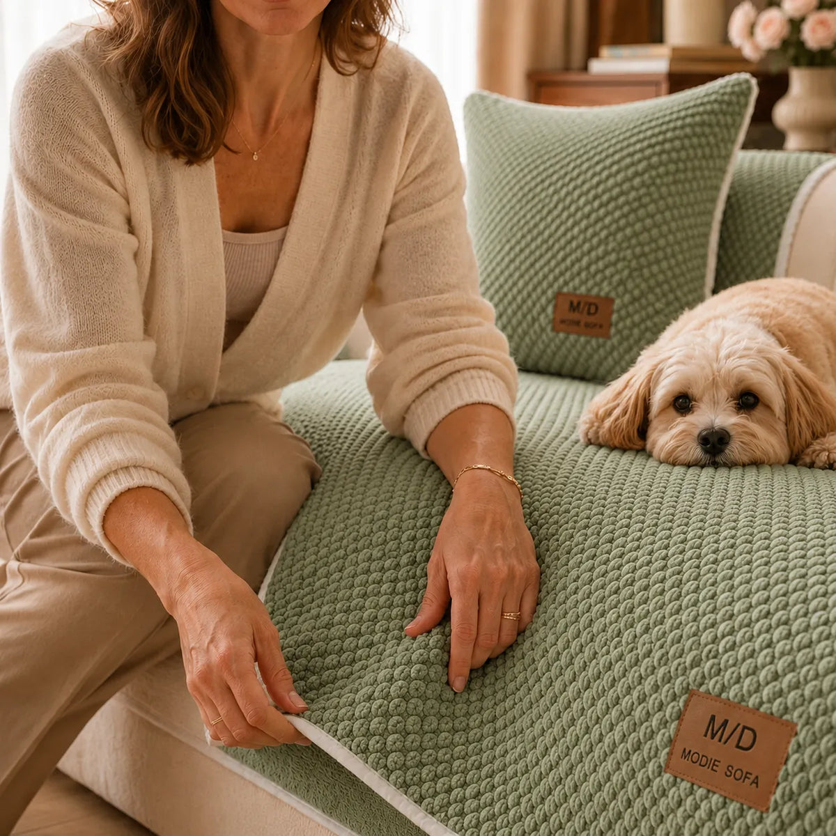 Non Slip Sofa Cover With Pet-Proof Style