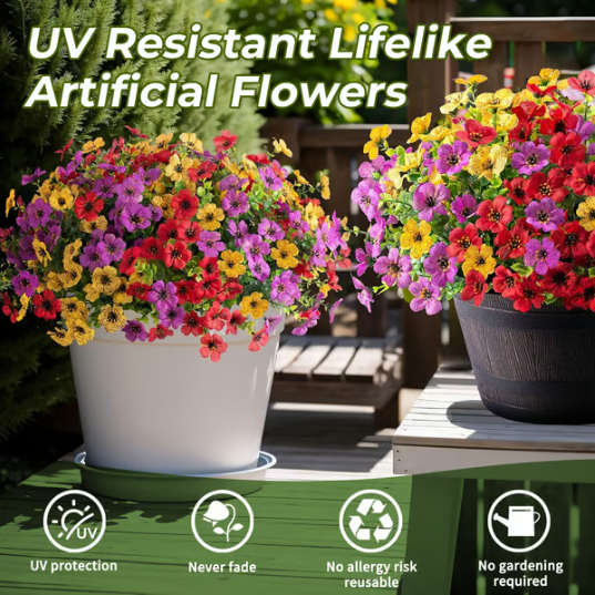 Artificial Flowering Plants With Lasting Color