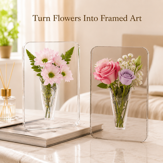 Acrylic Photo Frame Vase For Personal Blooms