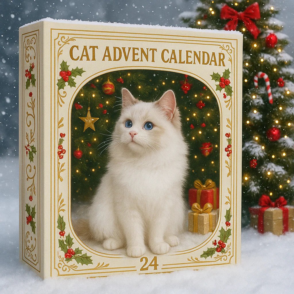 Calendario dell'Avvento Figurina Gatto per Fascino Festivo