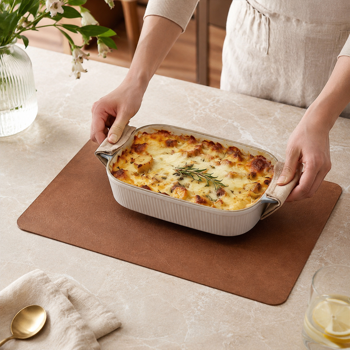 Beidseitige Tischsets für gehobenes Essen  