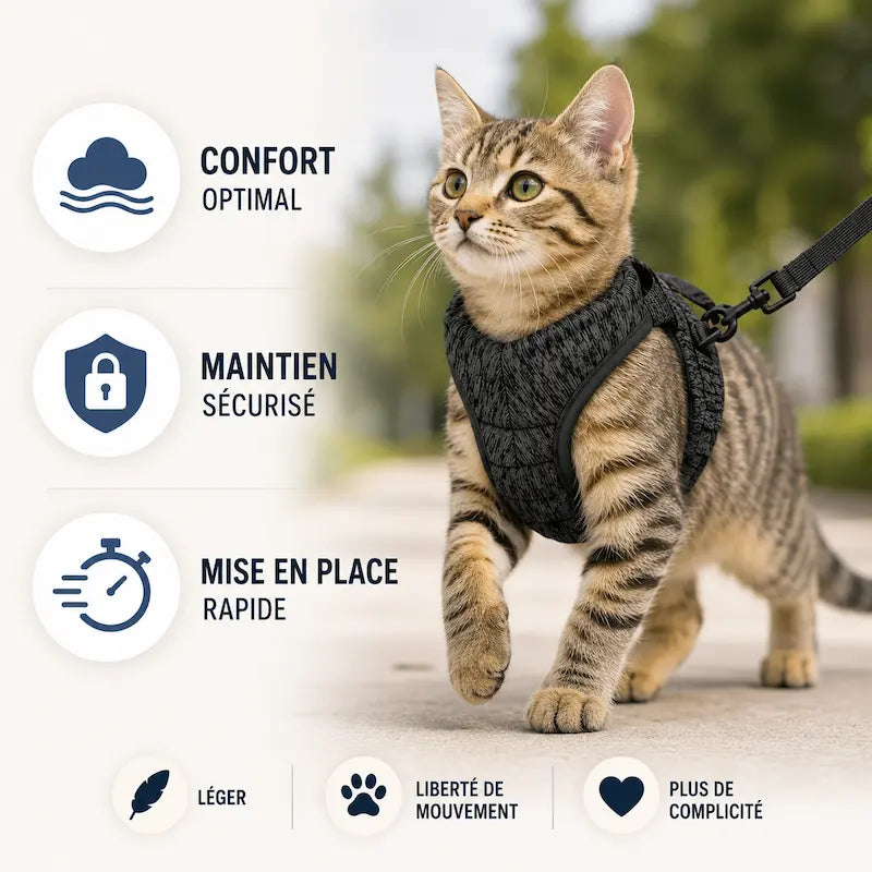 No-Pull Cat Harness For Secure Walks