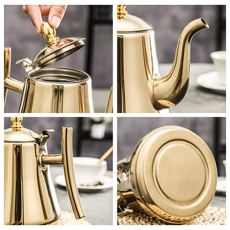 Tetera de acero inoxidable para infusión elegante