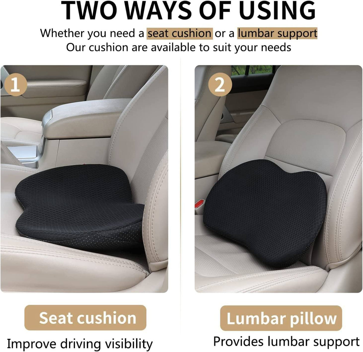 Adult Car Booster Seat Cushion for Clearer Views