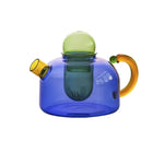 Juego de tetera de vidrio translúcido para té elegante