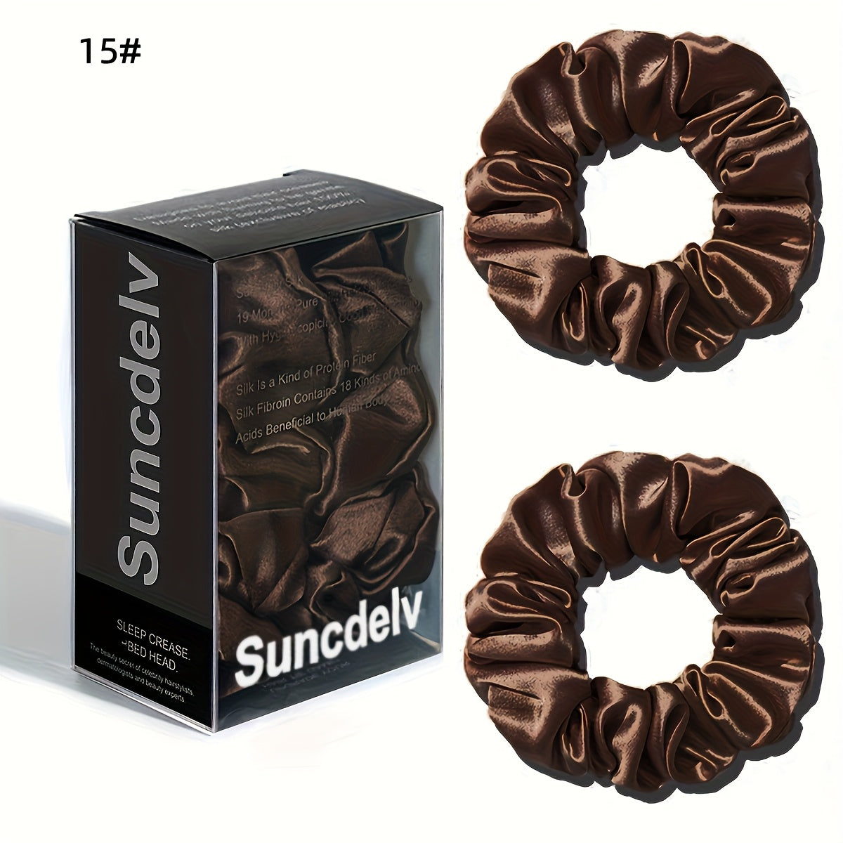 2 ks vysoce kvalitních 100% hedvábných gumiček scrunchie | Jednobarevné minimalistické široké gumičky do vlasů, šířka 3.5CM, 22Momme, valentýnský dárek, SUNCDELV SLIK
