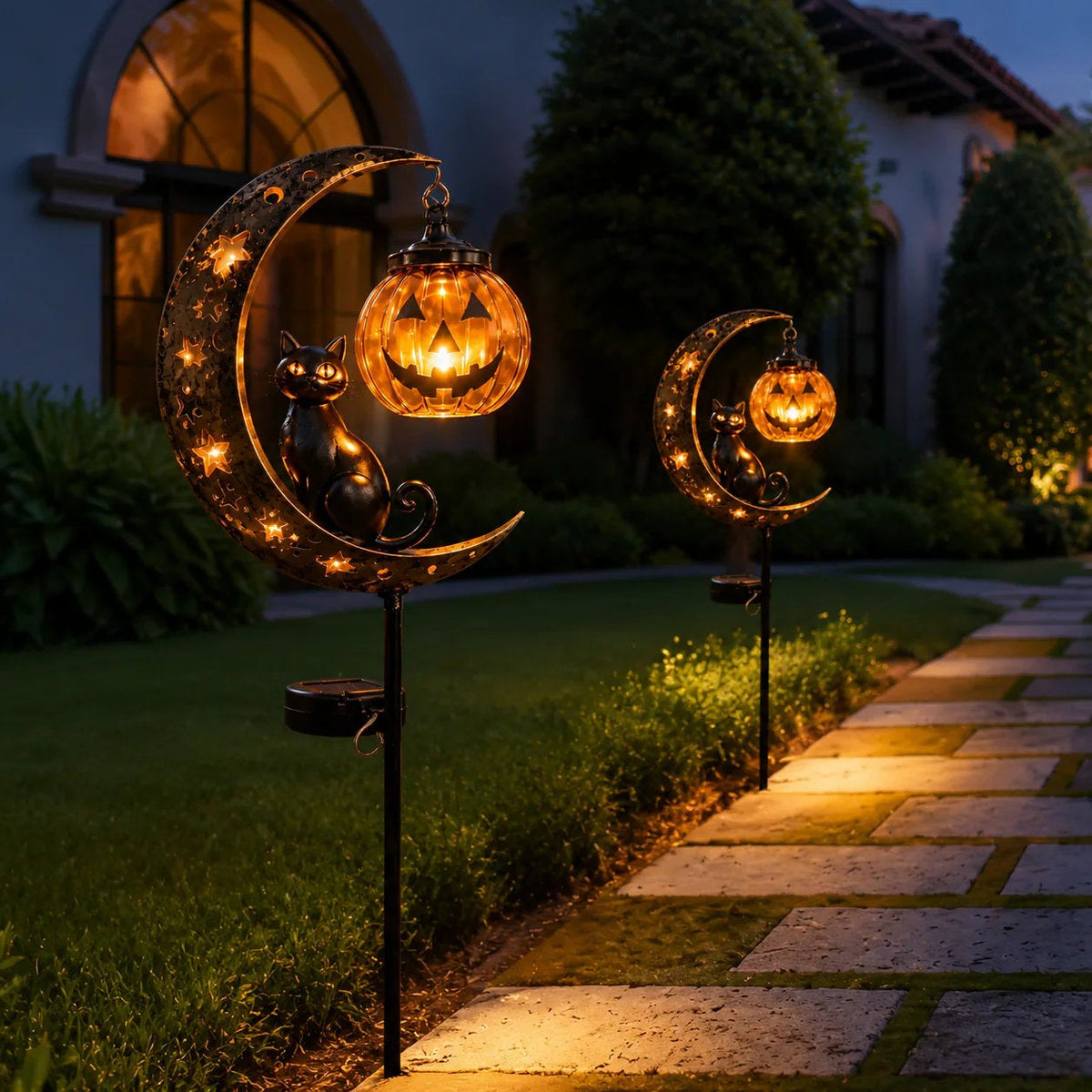 Luce da Giardino a Forma di Zucca Luna per Sentieri Incantati