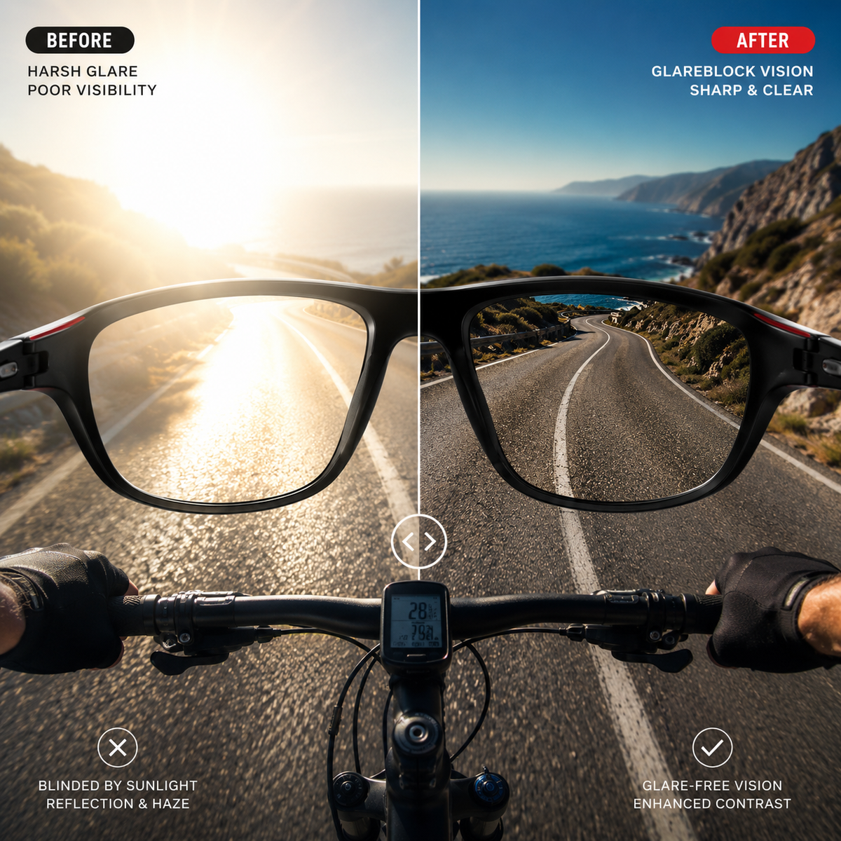 Lunettes de sport polarisées pour une clarté sans éblouissement  