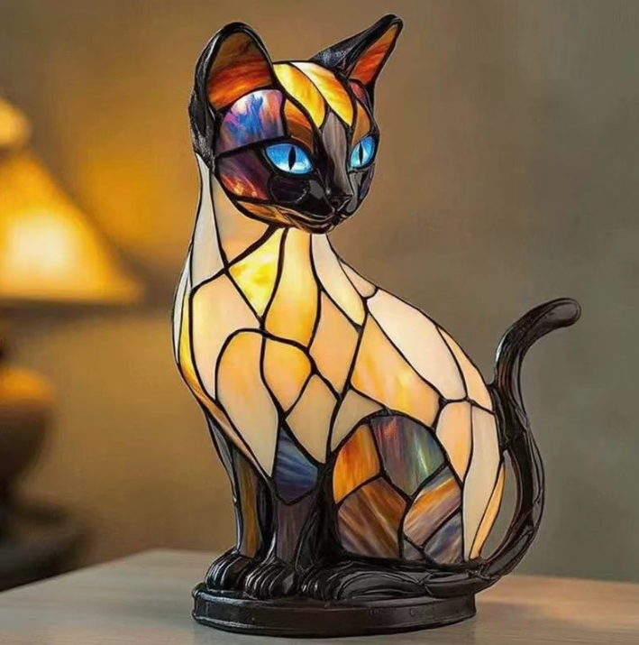 Tischlampe Buntglas Tier Dekorative Nachtlampe
