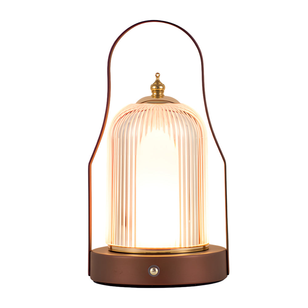 Lanterne LED en verre côtelé pour une atmosphère douce