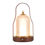 Lanterne LED en verre côtelé pour une atmosphère douce