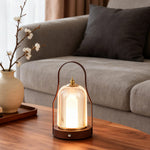 Lanterne LED en verre côtelé pour une atmosphère douce
