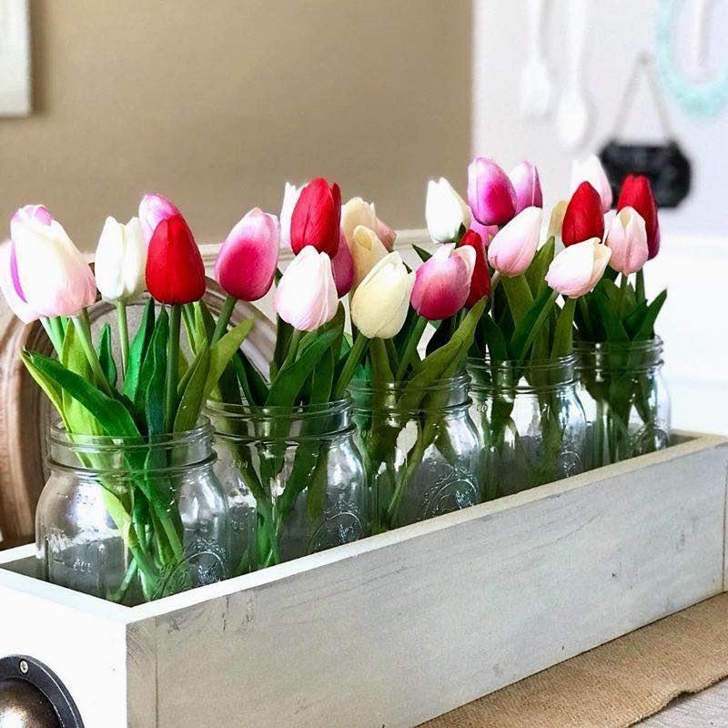 Künstliche Tulpen-Tischdekoration mit langanhaltender Farbe
