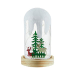Zasněžená skleněná lampa s kopulí pro sváteční záři