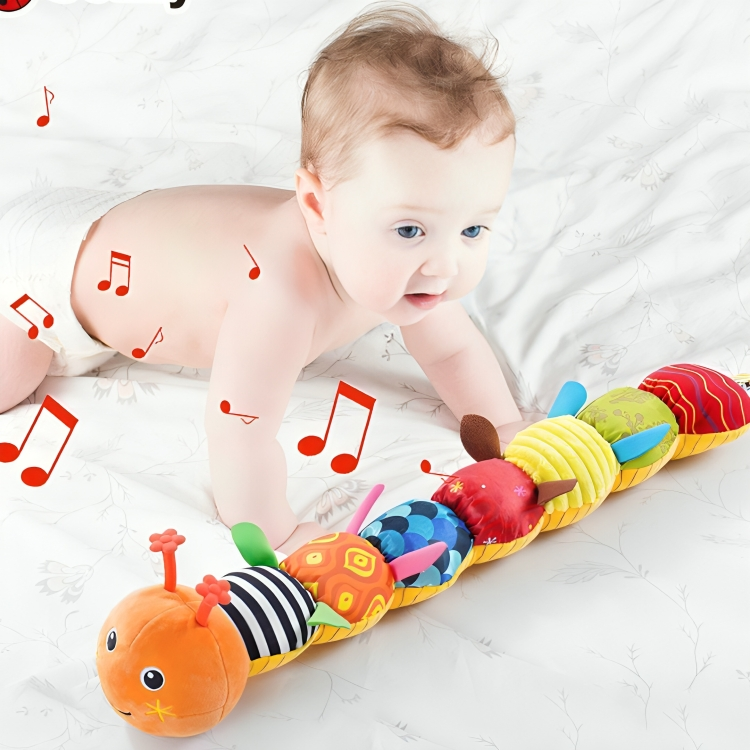 Giocattolo sensoriale per bambini bruco in peluche